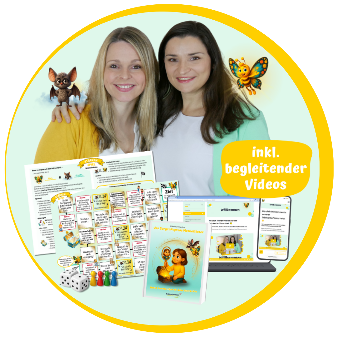 Danke-Seite, StärkenSpiel-Bubble, gelber Rand